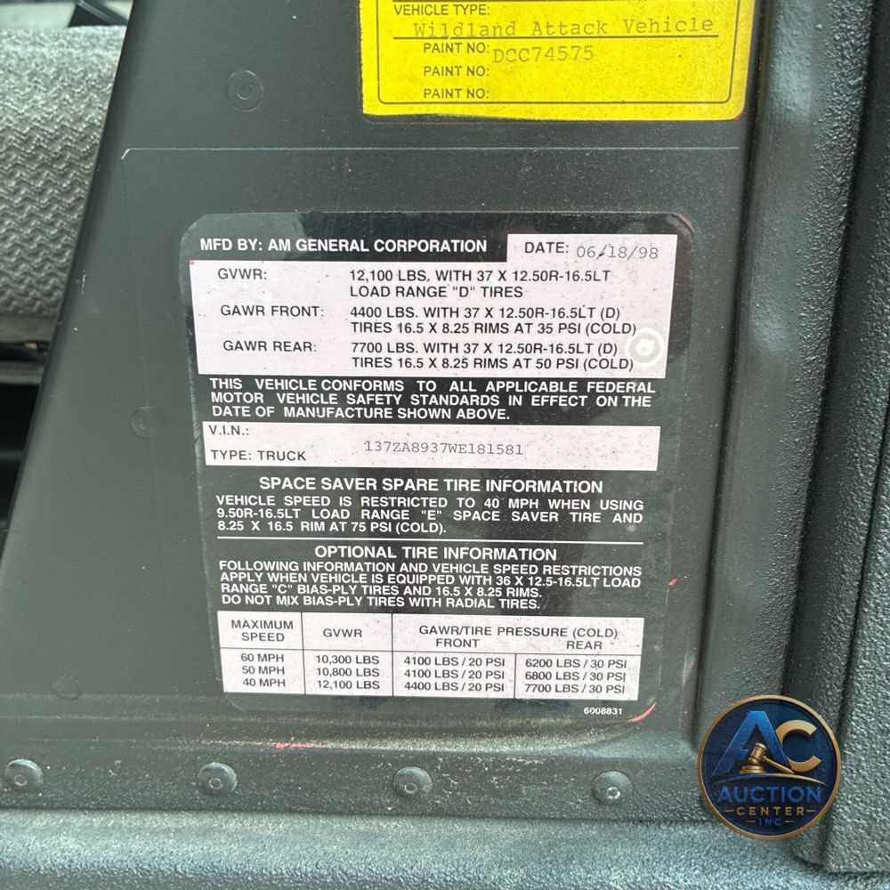1998 Hummer H1 2D Hardtop