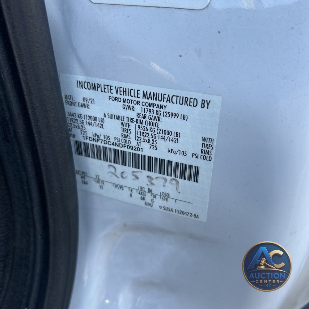 2022 Ford Commercial CA84-207 CONV CAB  TRUCK 4X2 6.7L