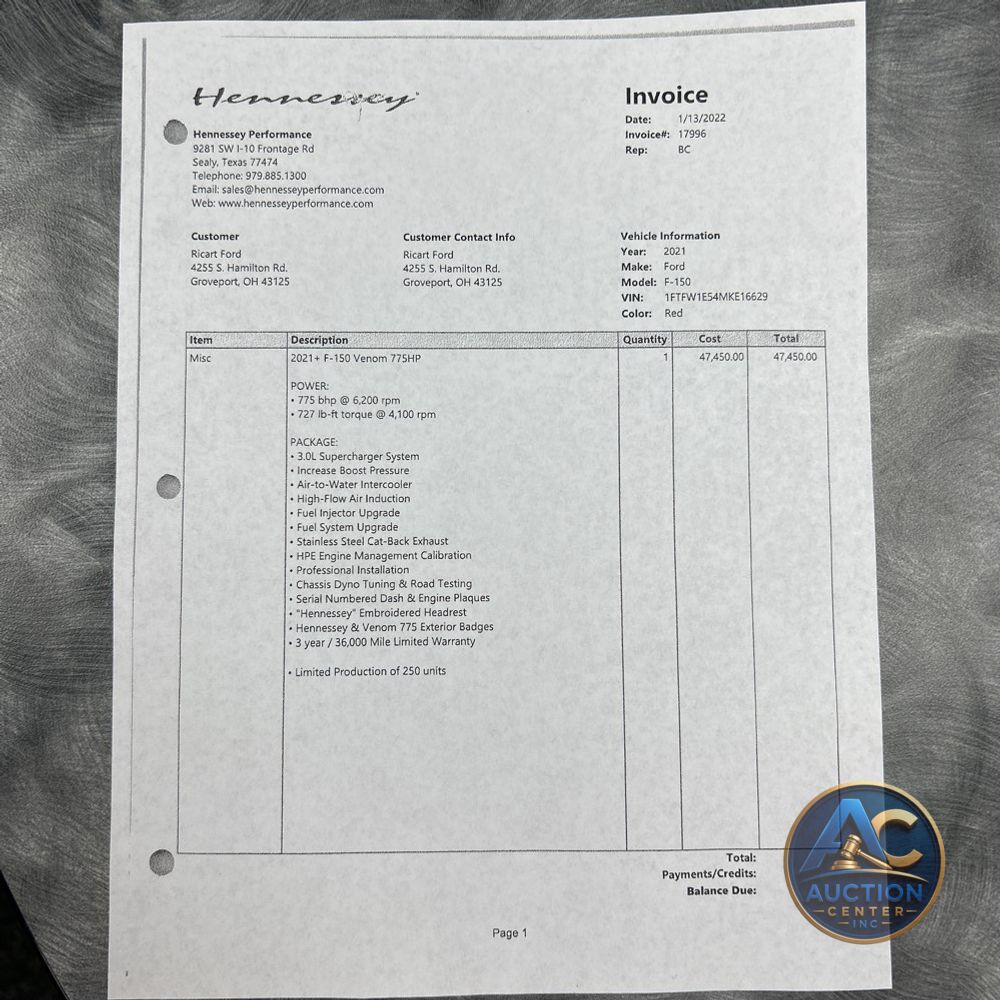 2021 Ford F-150 Hennessy Venom
