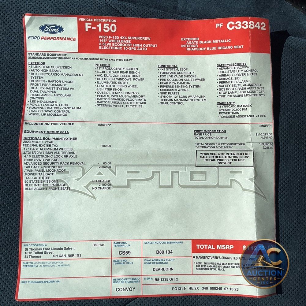 2023 Ford F150 Raptor