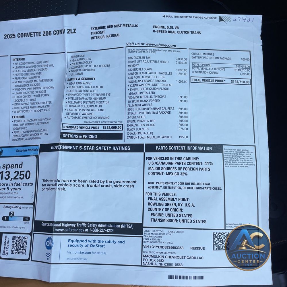 2025 Chevrolet Corvette Z06