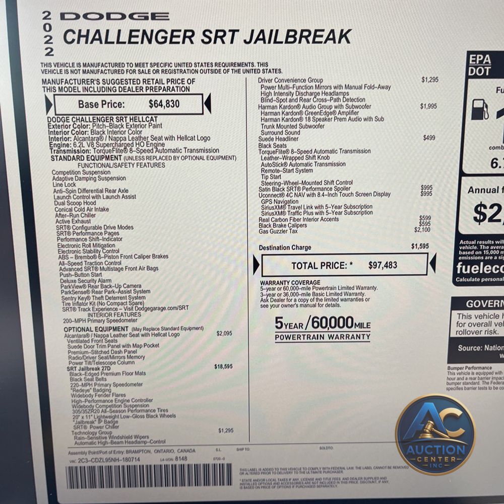 2022 Dodge Challenger SRT Hellcat Redeye