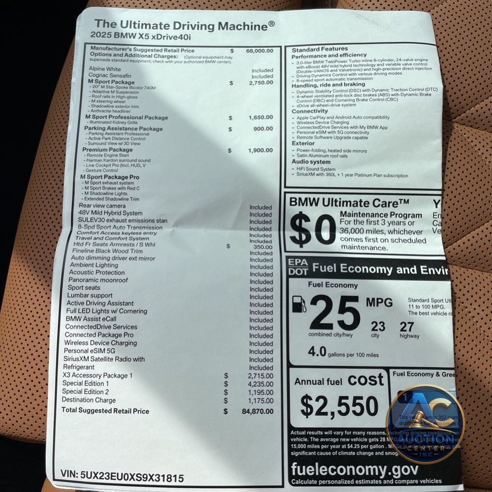 2025 BMW X5 XDrive40i