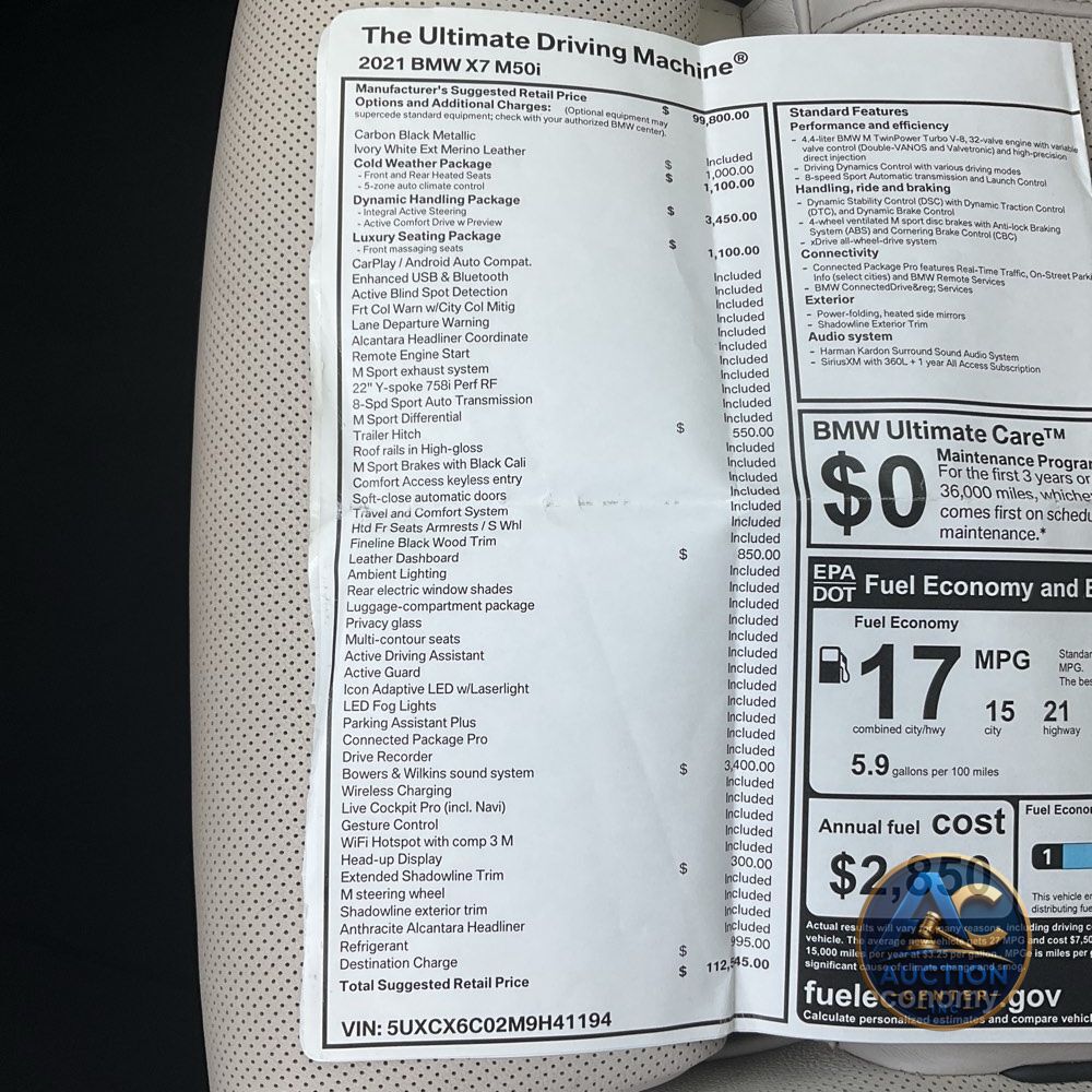 2021 BMW X7 M50i