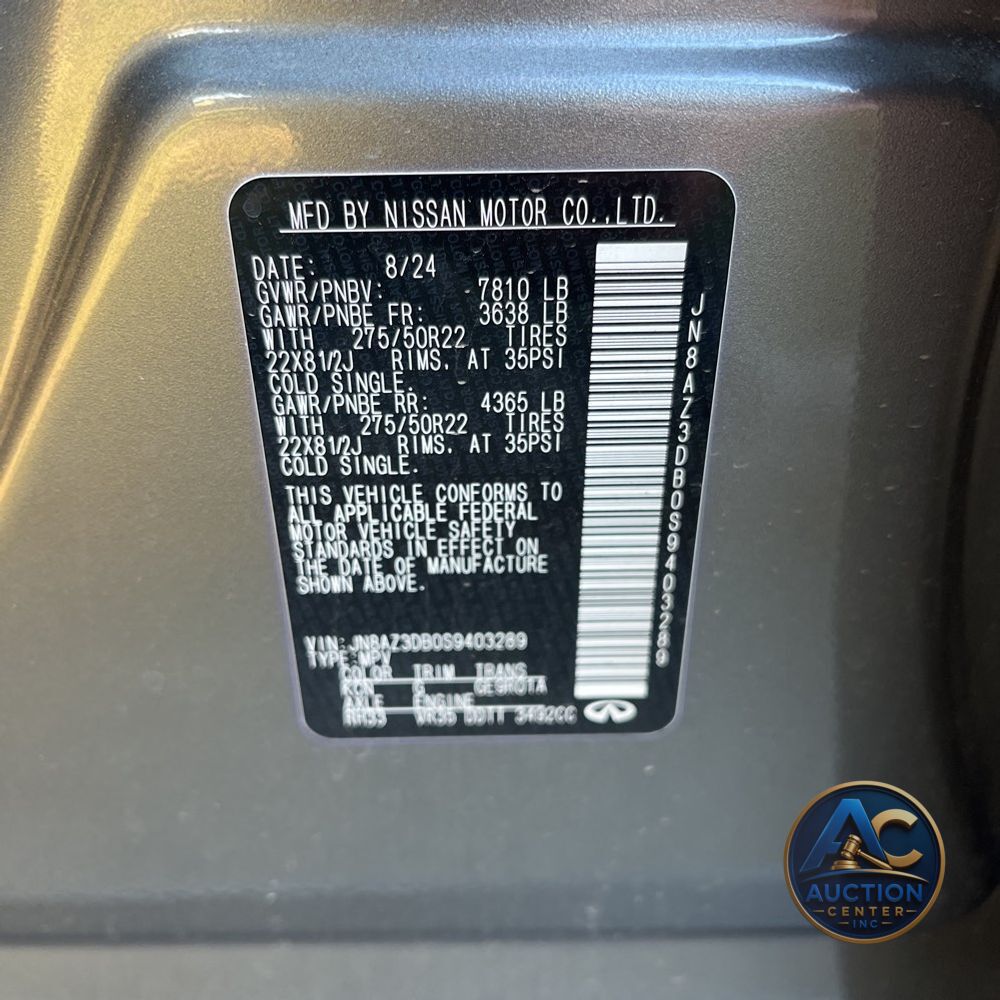 2025 INFINITI QX80 Sensory