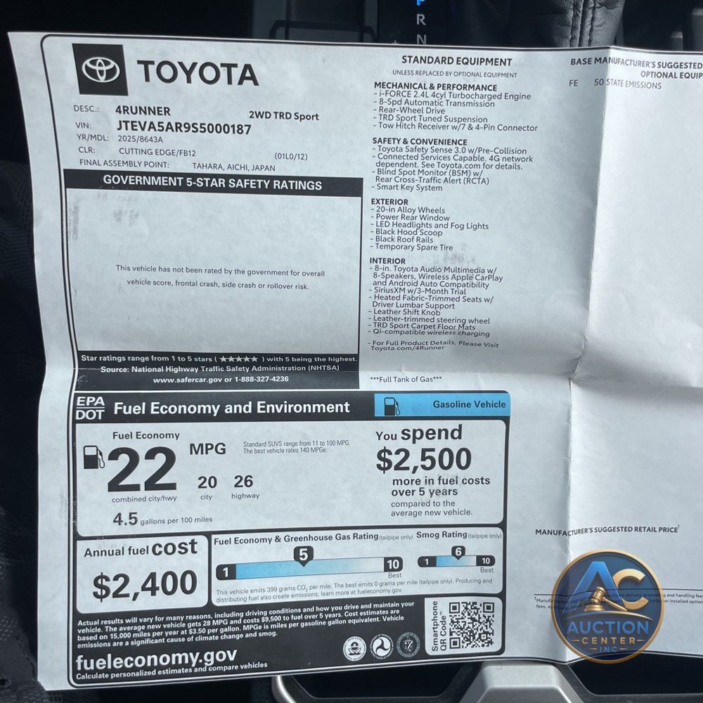 2025 Toyota 4Runner TRD Sport