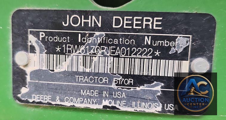 2014 John Deere 6170R MFWD tractor