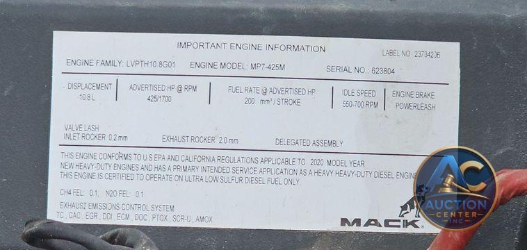2021 Mack Granite  dump truck