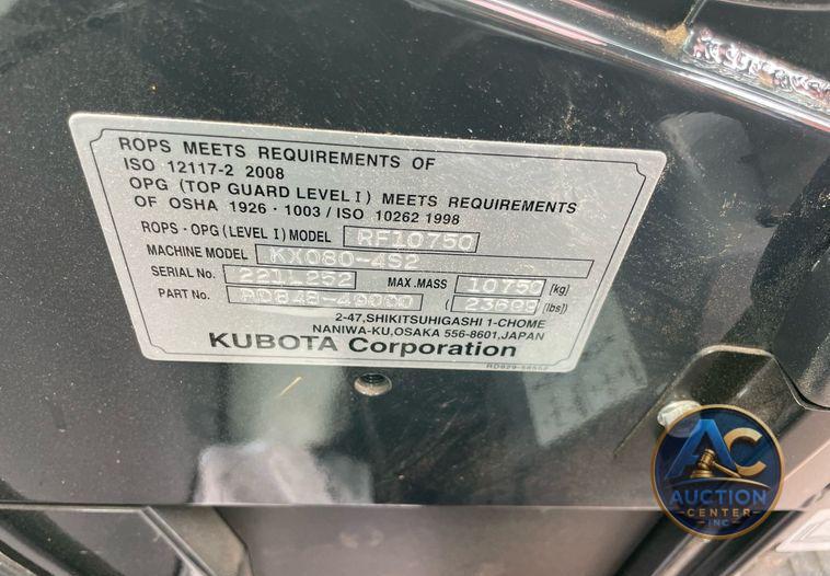 2022 Kubota KX080-4S2  mini excavator