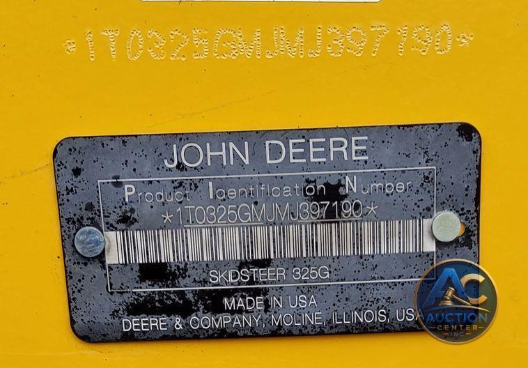 2021 John Deere 325G tracked skid steer loader