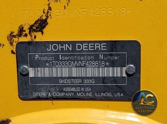 2022 John Deere 333G tracked skid steer loader