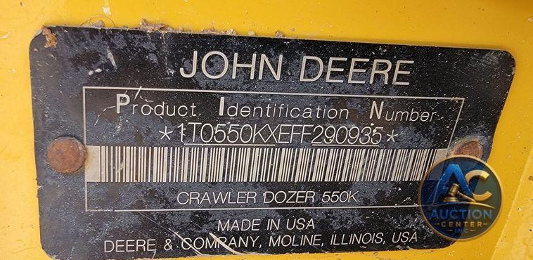 2016 John Deere 550K XLT  dozer