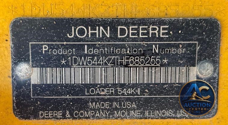 2018 John Deere 544K-II loader