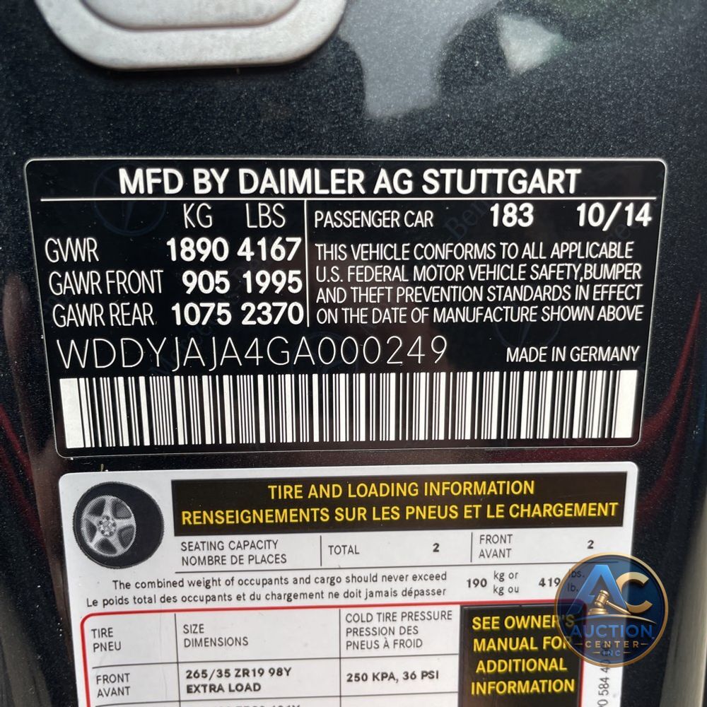 2016 Mercedes-Benz AMG GT S