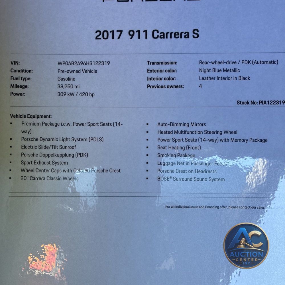 2017 Porsche 911 Carrera S